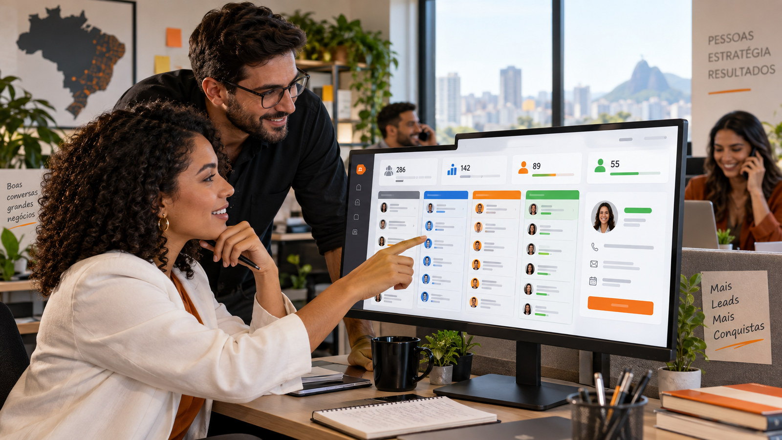 Equipe comercial usa inteligência artificial para priorizar e qualificar leads no CRM