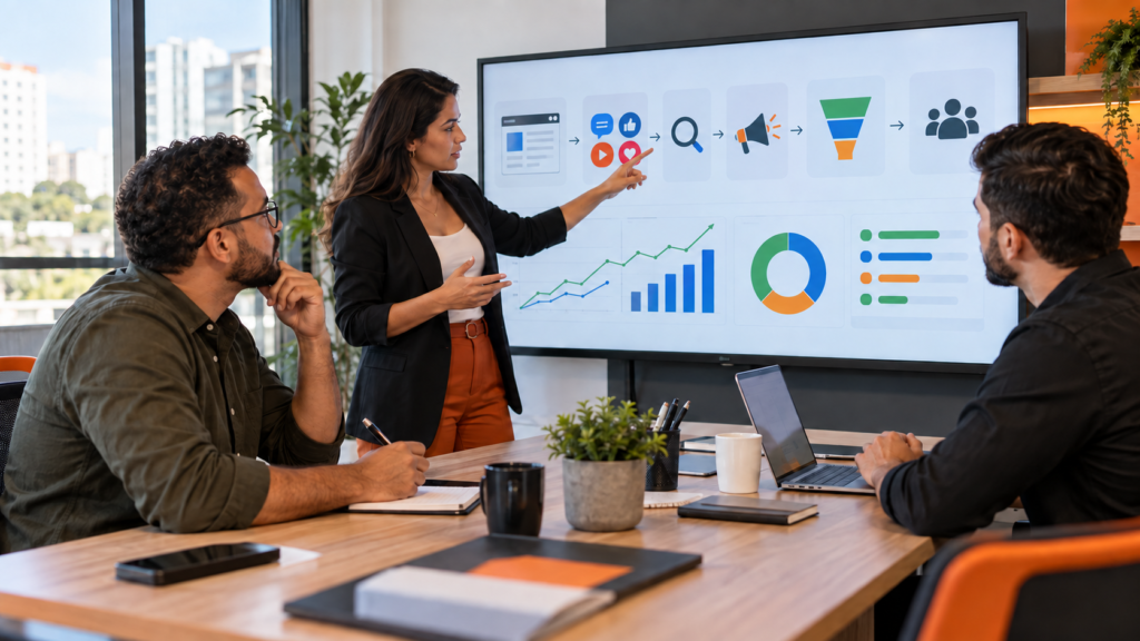 Empresário avalia estratégia e resultados apresentados por uma agência de marketing digital